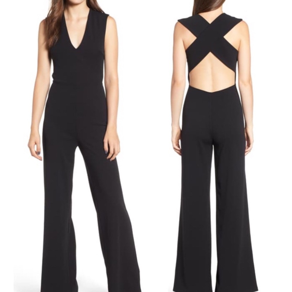 Nordstrom Cross-back Black Jumpsuit - Picture 1 of 8